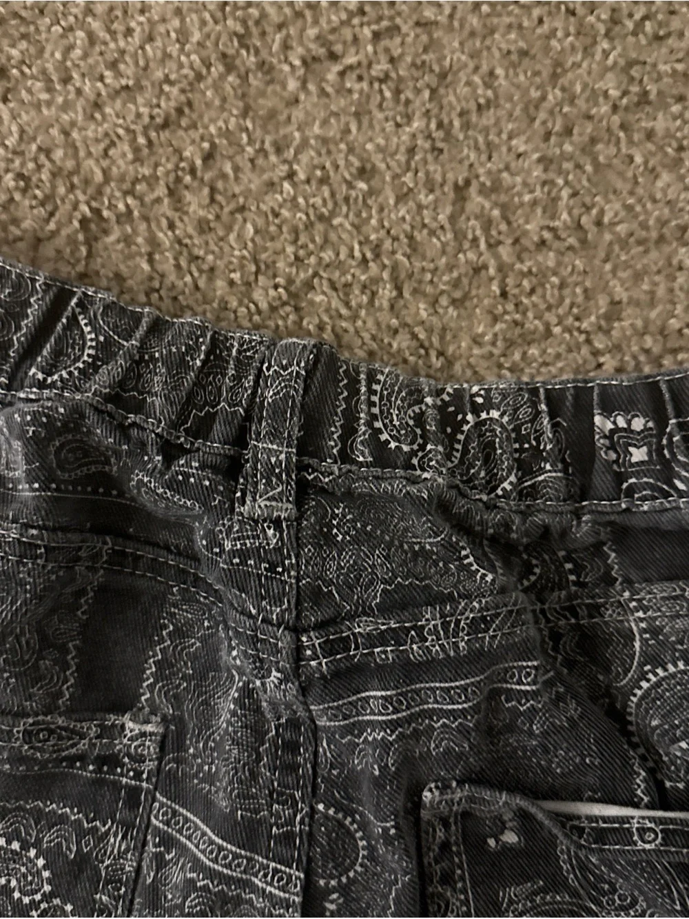 Black Bandana Print Jeans - Picture 3 of 3